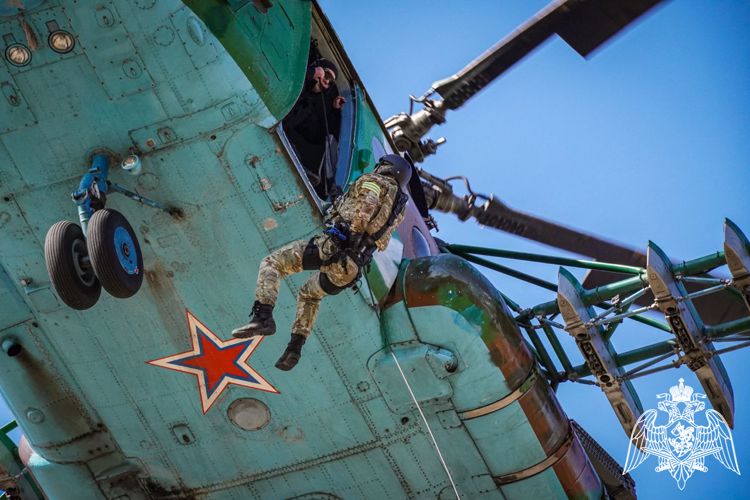 Под Петербургом сотрудники спецподразделений Управления Росгвардии по Республике Коми отработали беспарашютное десантирование