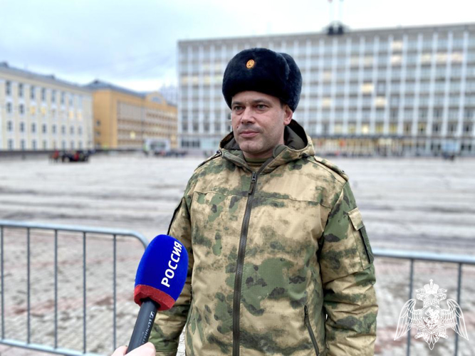 В Сыктывкаре военнослужащие Росгвардии участвуют в репетиции торжественного шествия ко Дню Победы