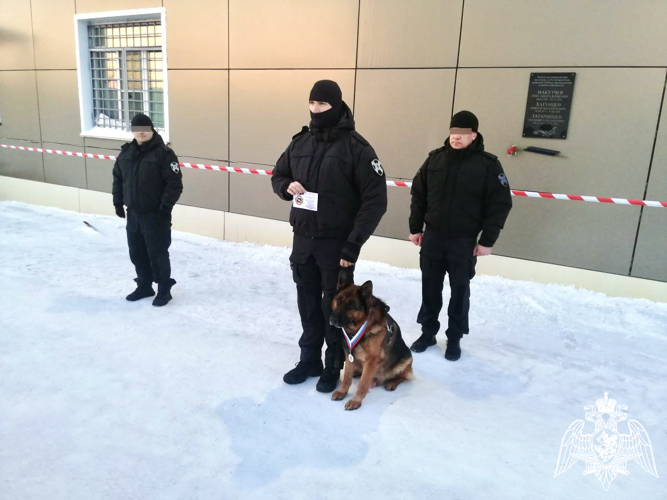 Сотрудники ОМОН «Арктика» проводили на заслуженный отдых служебную минно-розыскную собаку