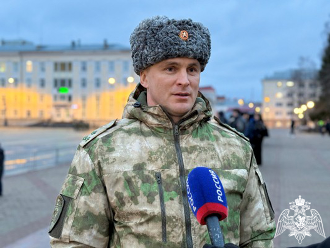 В Сыктывкаре военнослужащие Росгвардии участвуют в репетиции торжественного шествия ко Дню Победы