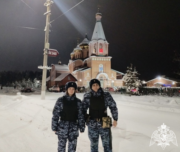 В Республике Коми росгвардейцы обеспечили безопасность в период празднования Рождества Христова 