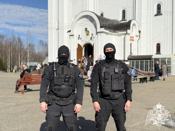 Росгвардейцы обеспечивают безопасность пасхальных мероприятий в Республике Коми