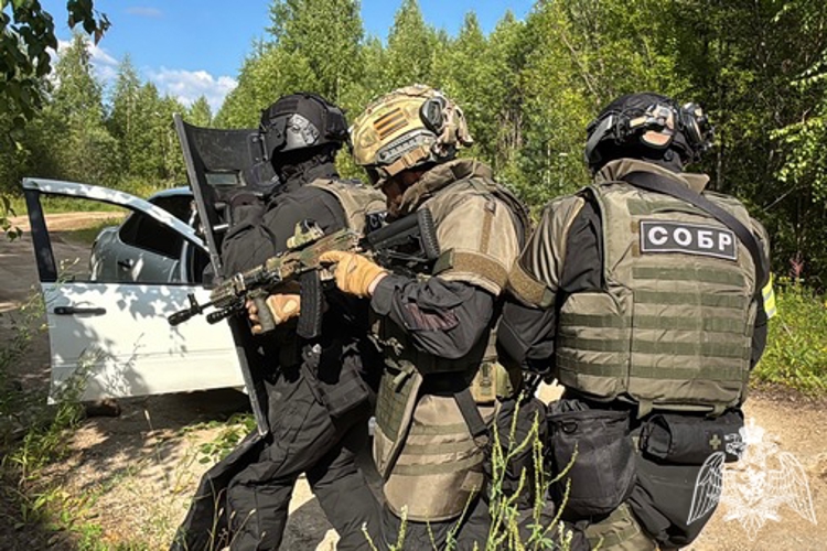 В Коми сотрудник СОБР «Заря» и ОМОН «Зырянин» Управления Росгвардии по Республике Коми приняли участие в учениях по ликвидации условной диверсионной группы в Сыктывдинском районе  